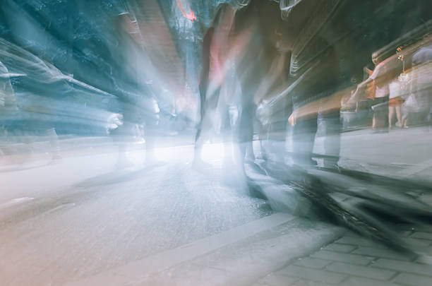 istock Abstract background-Legs of people in blurred motion with shadow 470981698