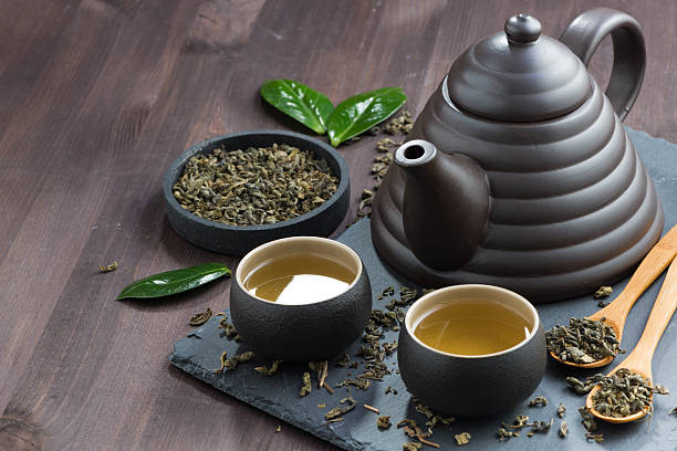 istock set for tea ceremony on a wooden table 470982158