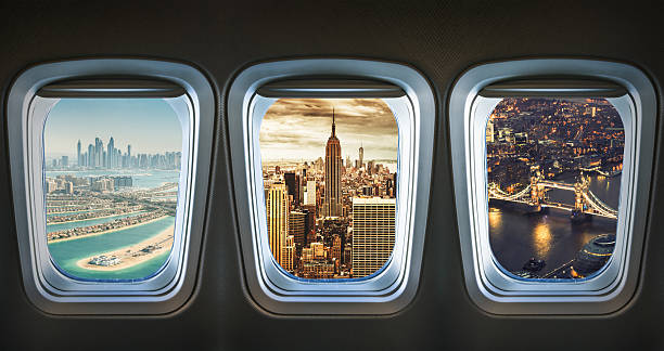 traveling the world with an airplane traveling the world with an airplane   empire state building photos stock pictures, royalty-free photos & images