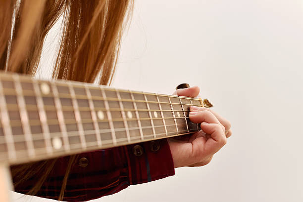 istock woman's hands playing acoustic guitar, close up. 470984940