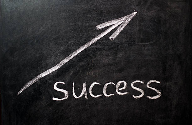 istock Direction to success on a black chalkboard 470985392