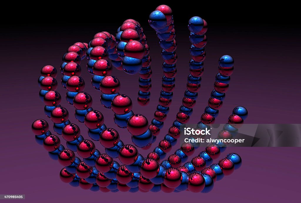 Molécula de espiral azul-vermelho - Foto de stock de Azul royalty-free