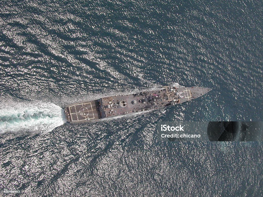 Bird's View der US Navy Ship - Lizenzfrei Militärschiff Stock-Foto