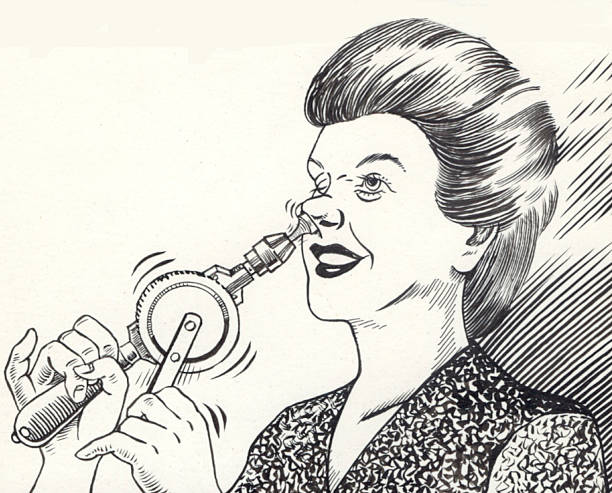 CREATIVE NOSE-PICKING Maxine is surely pushing back the boundaries of creative nose-picking with this one! vintage funny photos stock illustrations