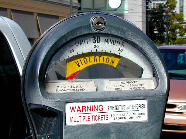 Parking meter San Francisco, California - Expired parking meter. wrongful death stock pictures, royalty-free photos & images