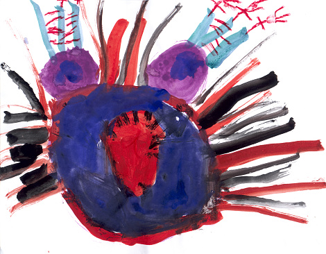 Whaahg!! a Monster. It's a painting by my son, 