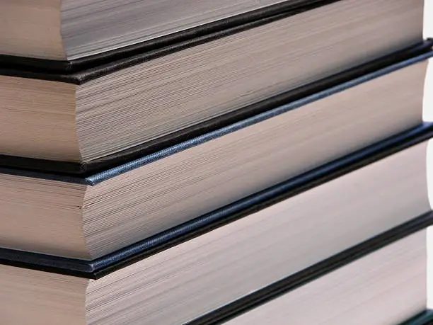 Closeup of stack of books