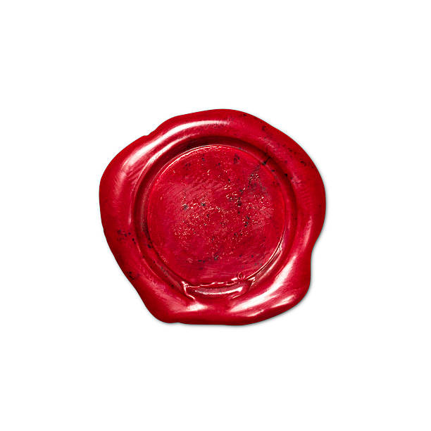 Pinky red wax seal in white background Red Wax Seal and Isolated on White Background (with clipping path) nobility seal stamper wax confidential stock pictures, royalty-free photos & images