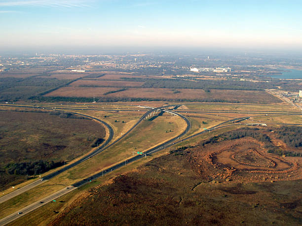 Dallas Highways & Byways - aerial view stock photo