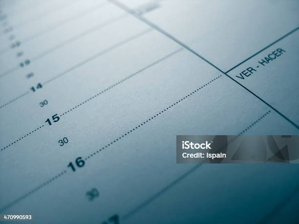 Diariocalendarioazul Foto de stock y más banco de imágenes de Evento mensual - Evento mensual, Organizador personal, Azul