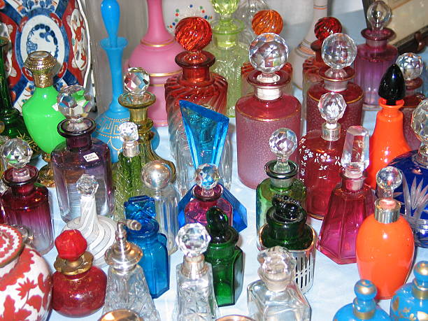 Cтоковое фото Красочные антикварные бутылки