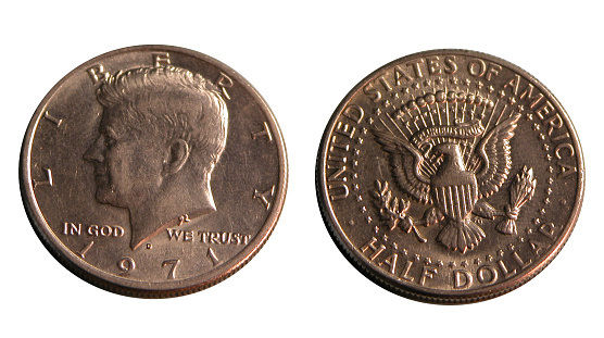 Isolated head and tail shot of a american 50 cent piece. Also, check out my <b><a href=