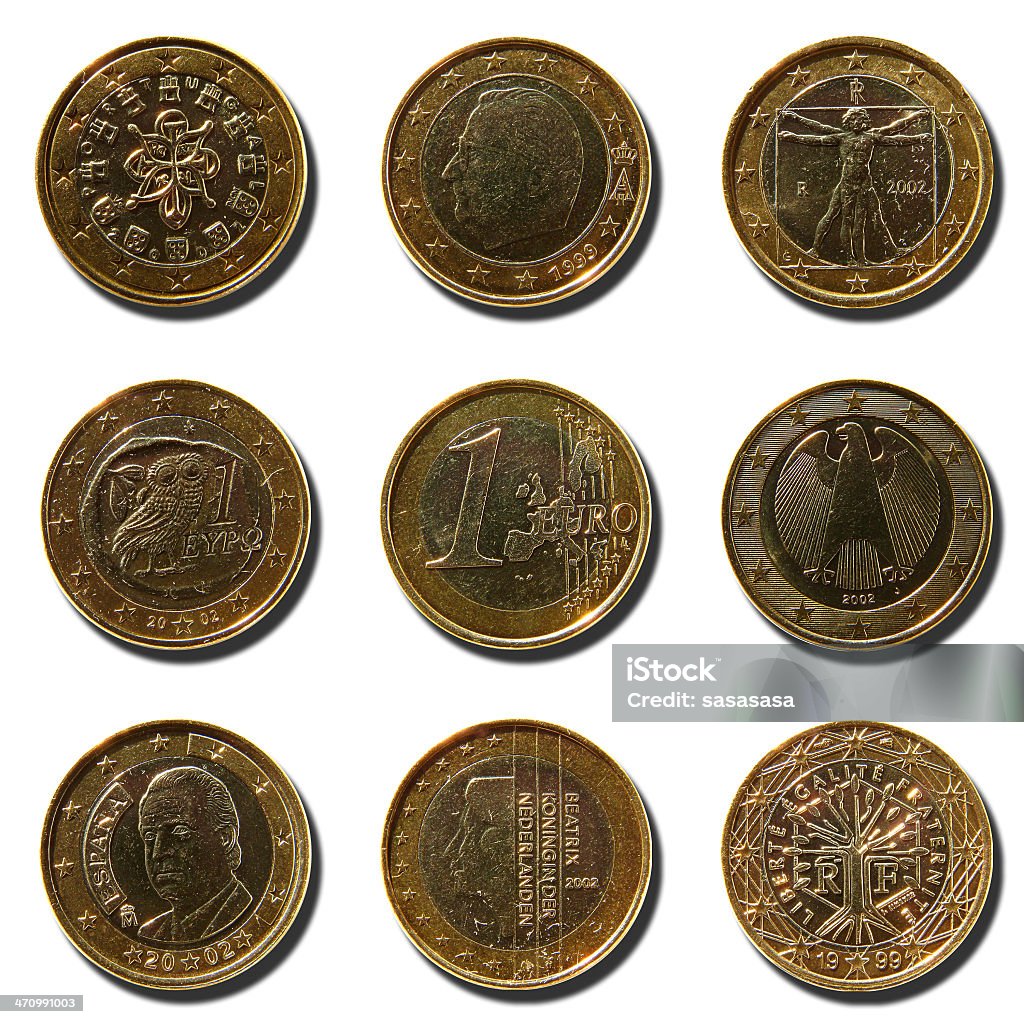 Moedas de euro - Foto de stock de Destino turístico royalty-free