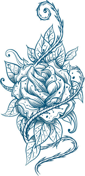 Vintage roses-Tatouage - Illustration vectorielle