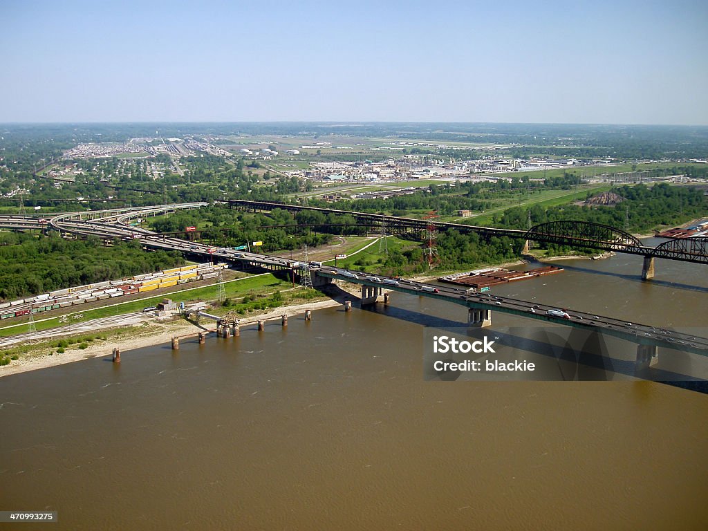 St. Louis-rio Mississippi - Foto de stock de Illinois royalty-free