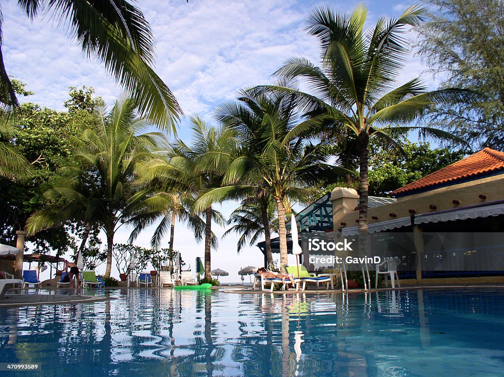 Piscina no final da tarde - Royalty-free Lido Foto de stock