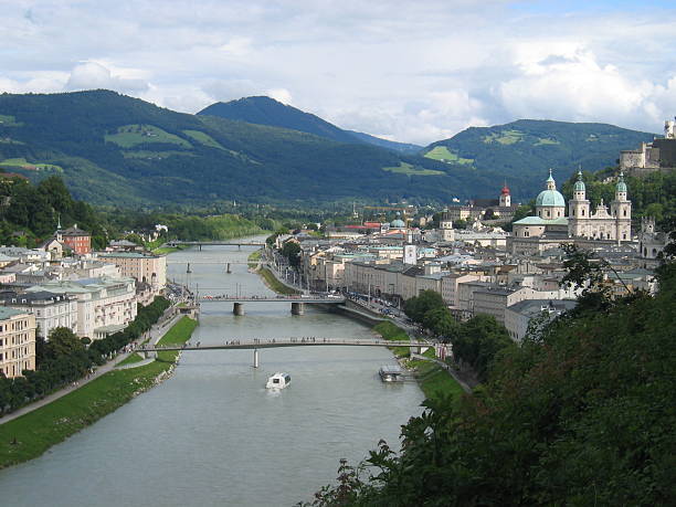 center of Salzburg stock photo