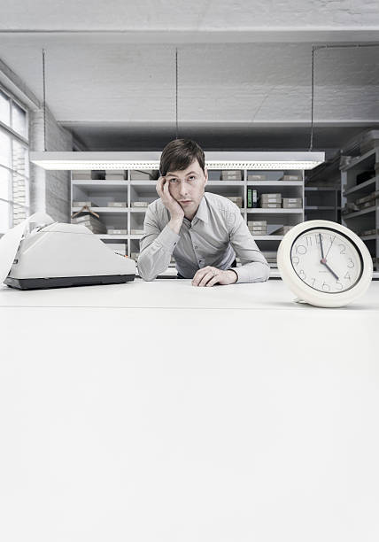 Accountant Waiting for the Day to End