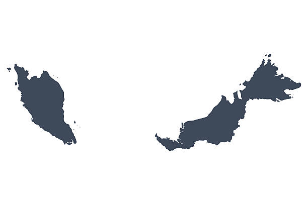 Singapur und malaysia Land Karte – Vektorgrafik