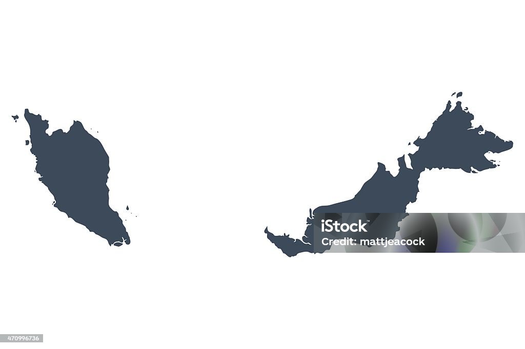 Singapore and malaysia country map A graphic illustrated vector image showing the outline of the countries Singapore and malaysia . The outline of the country is filled with a dark navy blue colour and is on a plain white background. The border of the country is a detailed path.  Malaysia stock vector