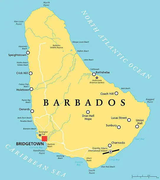 Vector illustration of Barbados Political Map