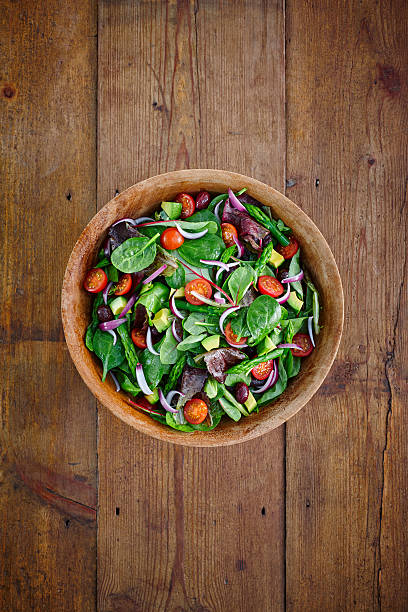 Fresh salad with organic ingrediants in a bowl
