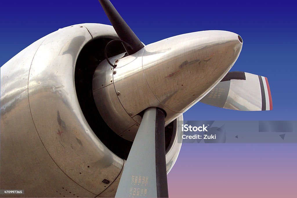 Avião motor e prop - Royalty-free Avião Foto de stock