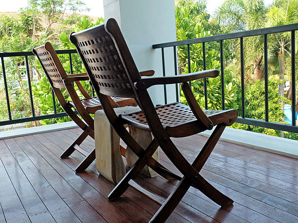 istock Two Wooden Chairs at The Porch 470997460