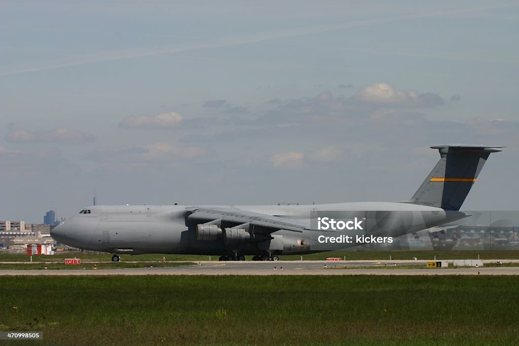 C5 military cargo airplane A C5 "Galaxy" cargo airplane on the taxiway. Galaxy Stock Photo