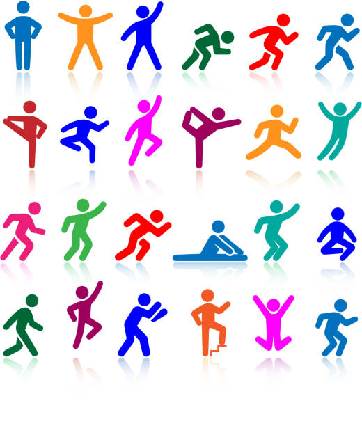 активный образ жизни людей и энергичность вектор икона set - traditional sport illustrations stock illustrations