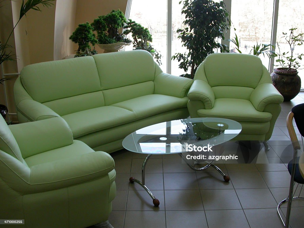 Braço verde Cadeiras - Royalty-free Aconchegante Foto de stock
