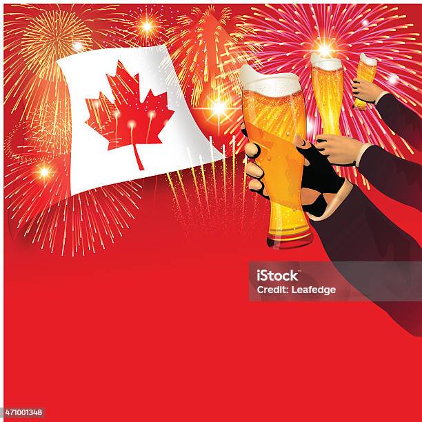 Canada Day Background Cheers Stock Illustration - Download Image Now - 2015, Alcohol - Drink, Backgrounds