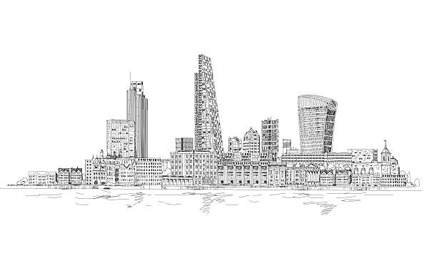 city of london, sketch collection - bank of england 幅插畫檔、美工圖案、卡通及圖標