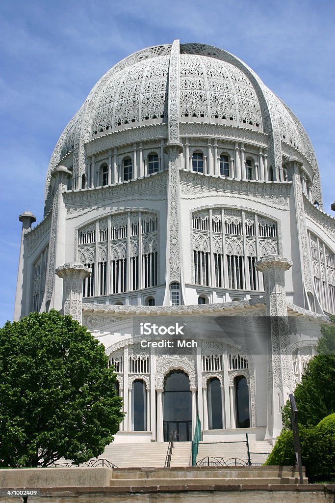 Templo Bahai - Foto de stock de Chicago - Illinois libre de derechos