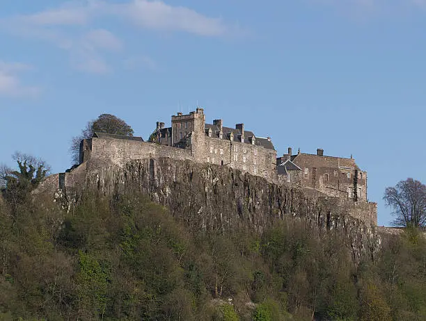 A view of stirling castle from below. 