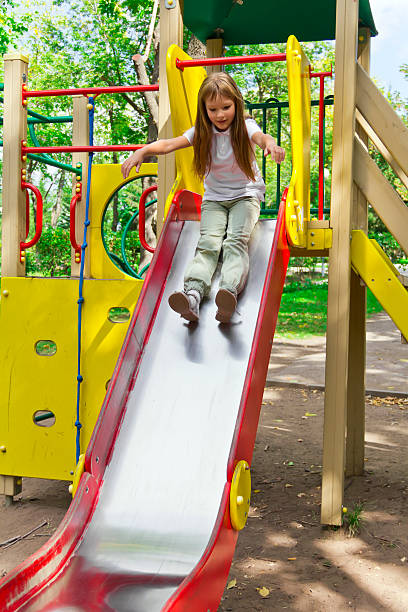 istock Active girl on nursery platform in summer 471005946