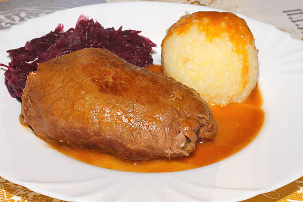 istock Horses roulade, potato dumplings, red cabbage 471006072