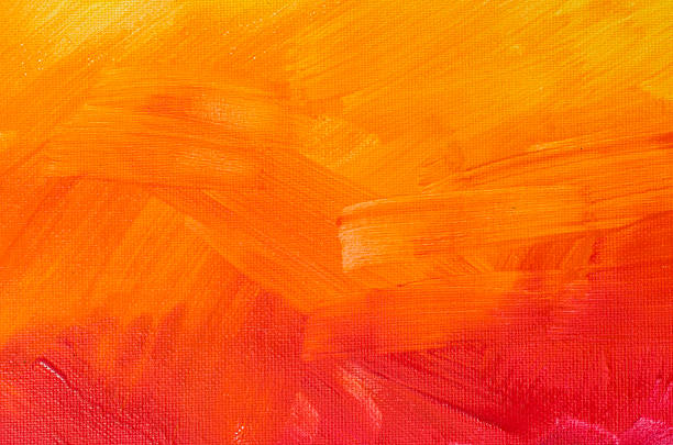 bemalten hintergrund kunst textur - orange farbe stock-fotos und bilder