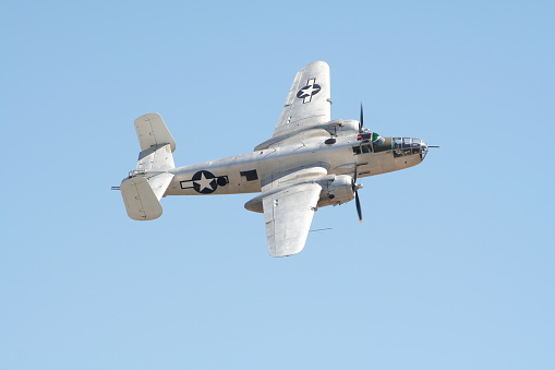 A US B-25 World War II era bomber, restored and flying.
