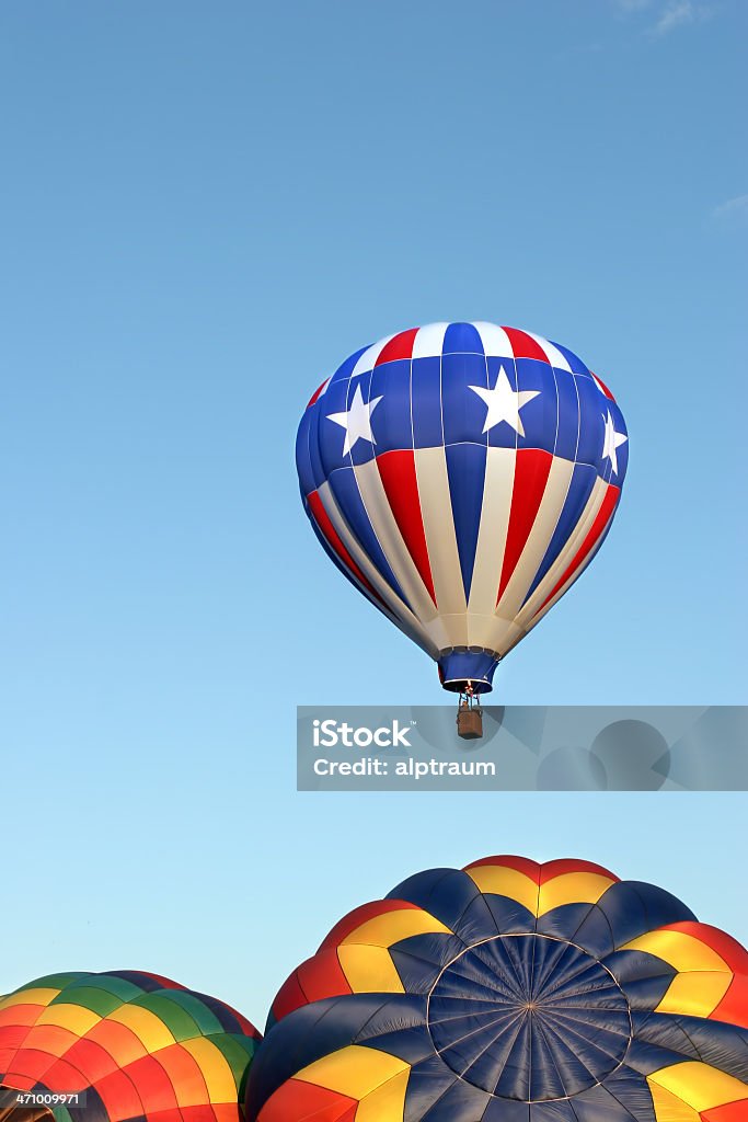 hot air balloons-estrellas y rayas - Foto de stock de Actividades recreativas libre de derechos