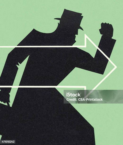 Shadow Of A Man Hurrying Stock Illustration - Download Image Now - Detective, Men, Mystery