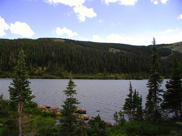 Blue Lake Under Blue Sky stock photo