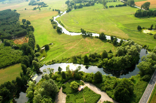 Aerial view of river