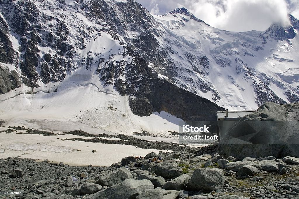 Akkem "parede". Beluha. Altai - Foto de stock de Alpes europeus royalty-free