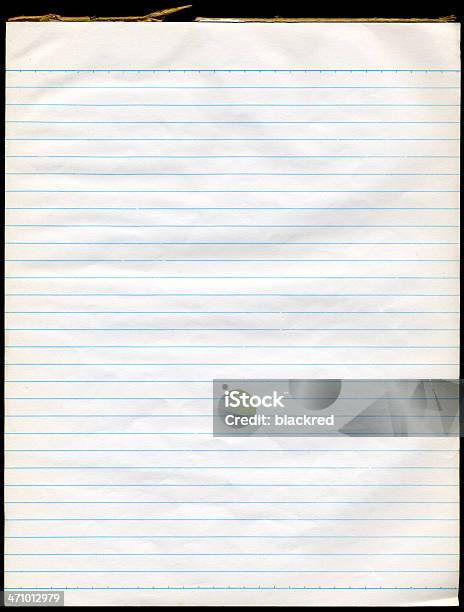 Aged Notepad Stock Photo - Download Image Now - Lined Paper, Old, Wrinkled