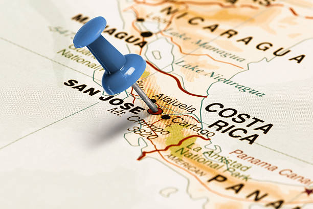 istock Location San Jose. Blue pin on the map. 471013192