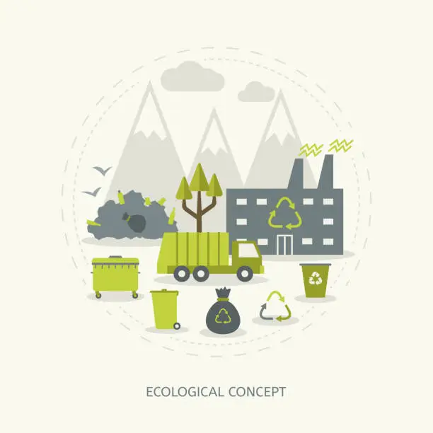 Vector illustration of Ecologic concept in flat style