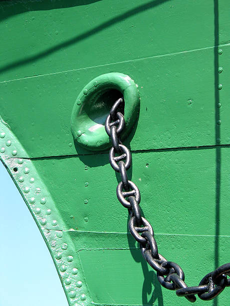 Main anchor of a white cruise ship