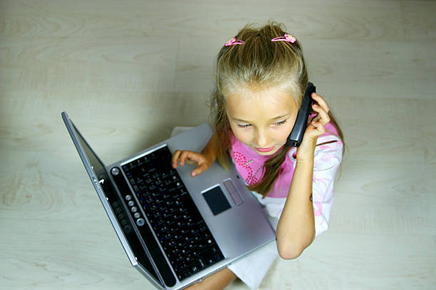 hallo, who is speaking? stock photo