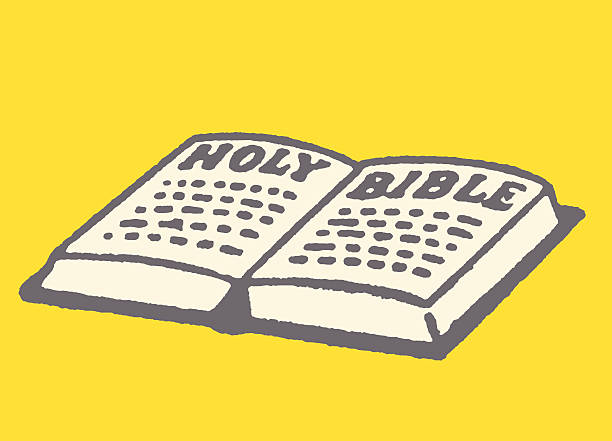 illustrazioni stock, clip art, cartoni animati e icone di tendenza di sacra bibbia aperta - bibbia illustrazioni
